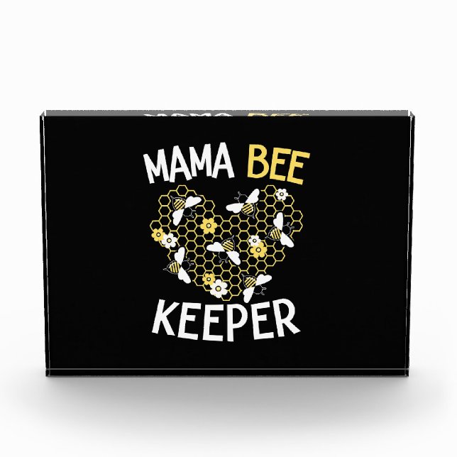 Beekeeper Gift | Mama Bee Keeper Photo Block (Front)