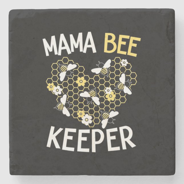 Beekeeper Gift | Mama Bee Keeper Stone Coaster (Front)