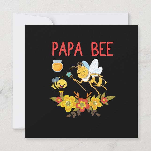 Beekeeper Gift | Papa Bee Flowers Invitation (Front)