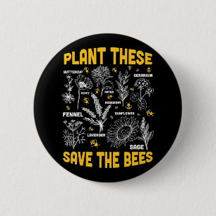 Beekeeper Gift Plant These Save The Bees 2 Inch Round Button