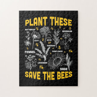 Beekeeper Gift | Plant These Save The Bees Jigsaw Puzzle