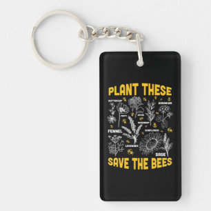 Beekeeper Gift Plant These Save The Bees Keychain