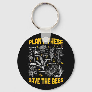 Beekeeper Gift Plant These Save The Bees Keychain