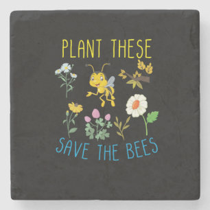 Beekeeper Gift Plant These Save The Bees Stone Coaster
