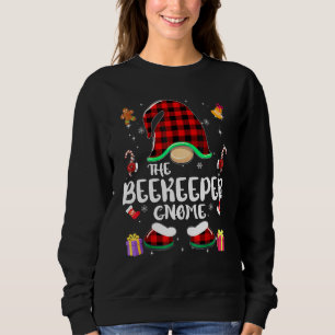 Beekeeper Gnome Buffalo Plaid Red Matching Family Sweatshirt