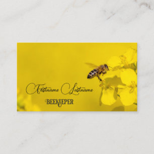 Beekeeper Honey Apairist honey bee yellow flower Business Card