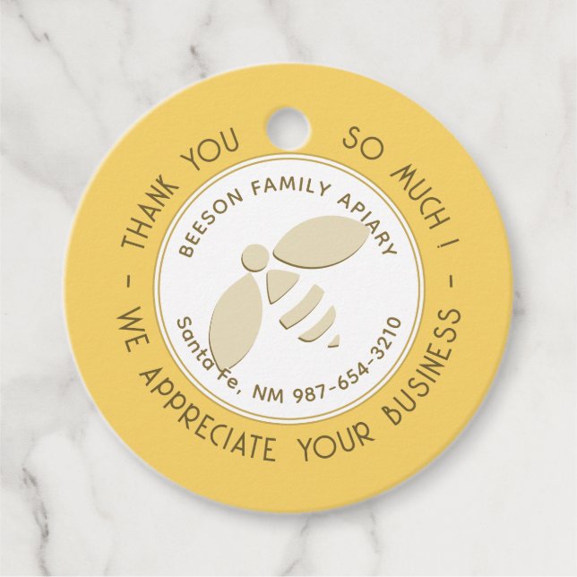 Beekeeper Honey Bee Thank you Promotional Gift Tag (Front)