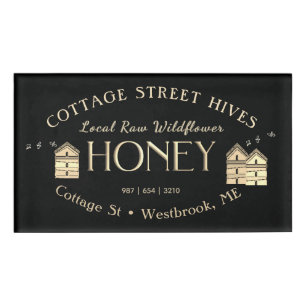 Beekeeper Honey Name Tag Black Hives