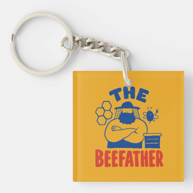 Beekeeper Humour The Bee Father Keychain (Front)