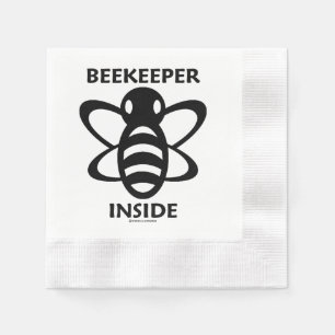Beekeeper Inside Black White Bee Drawing Napkin