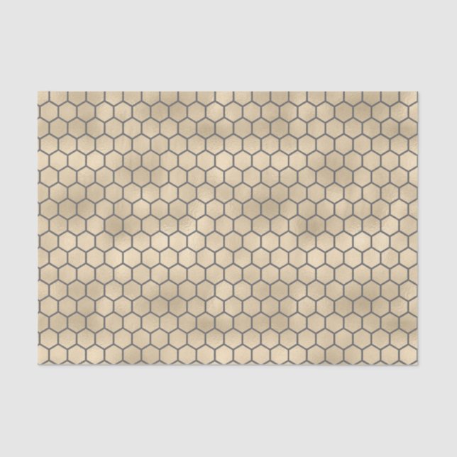Beekeeper Iridescent Golden Honeycomb Pattern      Tissue Paper (Front)