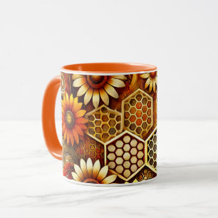 Beekeeper Mug   Design de peigne et de tournesol