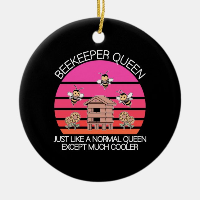Beekeeper Queen Ceramic Ornament (Front)