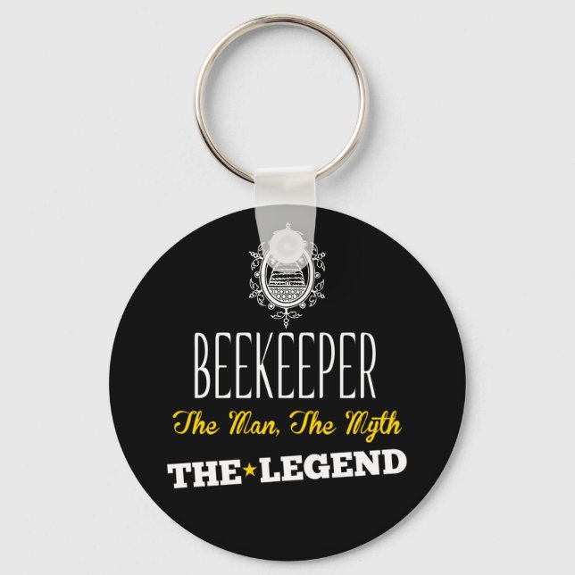 Beekeeper the man, the myth, the legend keychain (Front)