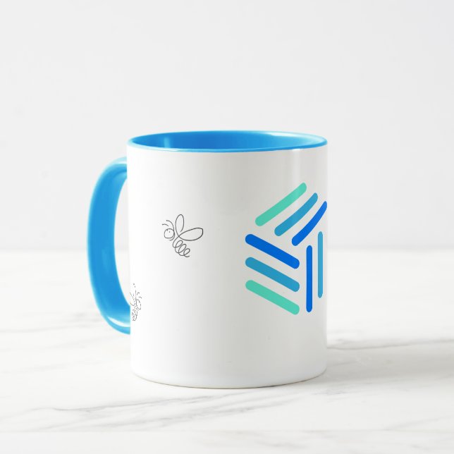Beekeeper's Blue Mug (Front Left)