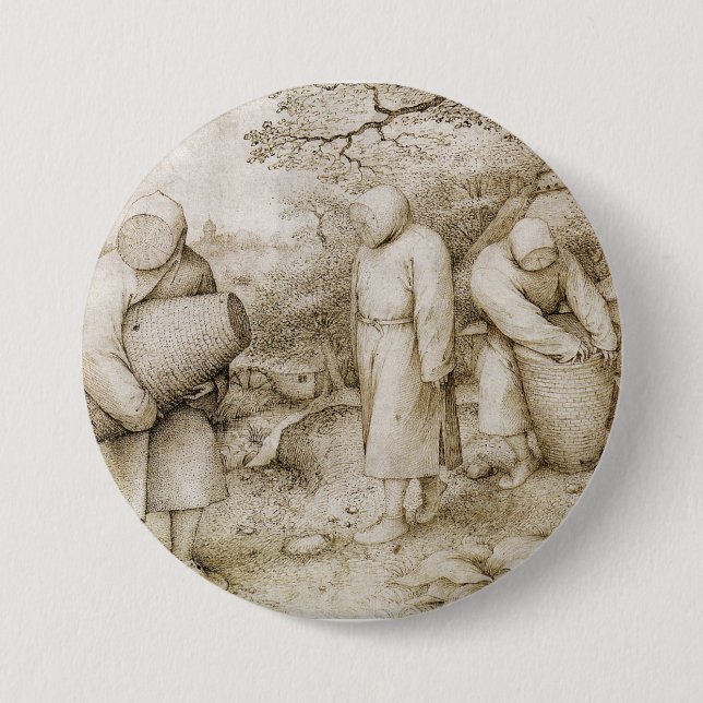 Beekeepers by Pieter Bruegel the Elder 3 Inch Round Button (Front)