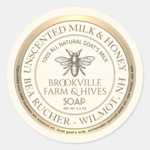 Beekeeper's Honey & Milk Soap  Classic Round Sticker