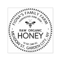 Beekeeper's Honey Stamp with Cute Stylized Bee 