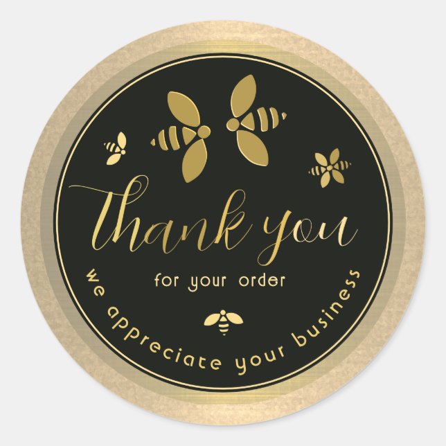 Beekeepers Honeybee Thank You for Your Order Label (Front)