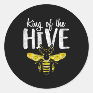 Beekeepers King Of The Hive Funny Bee Whisper Gift Classic Round Sticker
