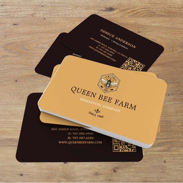Beekeeping Apiary Honey Logo Design Business Card (Creator Uploaded)