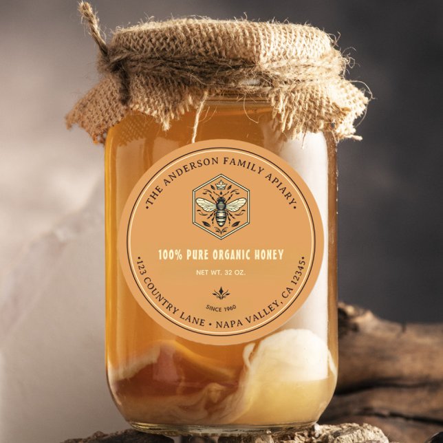 Beekeeping Apiary Logo Design Honey Jar Label (Creator Uploaded)
