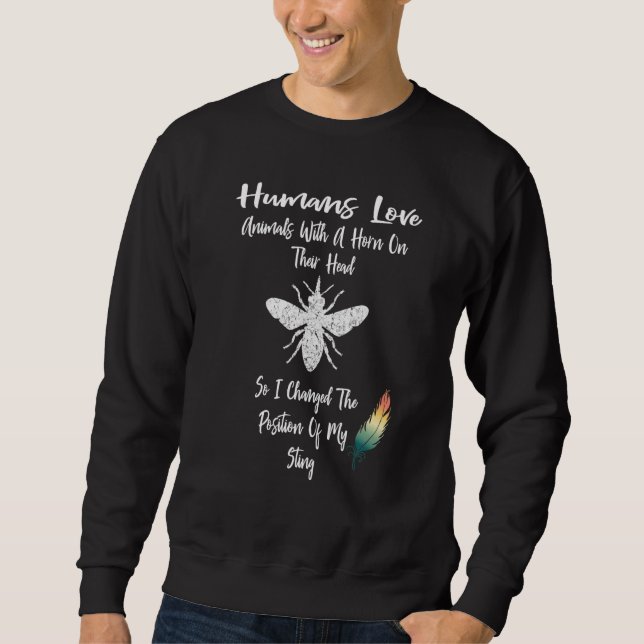 Beekeeping Bee Corn   Bee Apiologist Retro Beekeep Sweatshirt (Front)