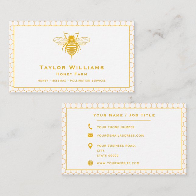 Beekeeping Beekeeper Honey Bee Farm Farmer Apiary Business Card (Front/Back)