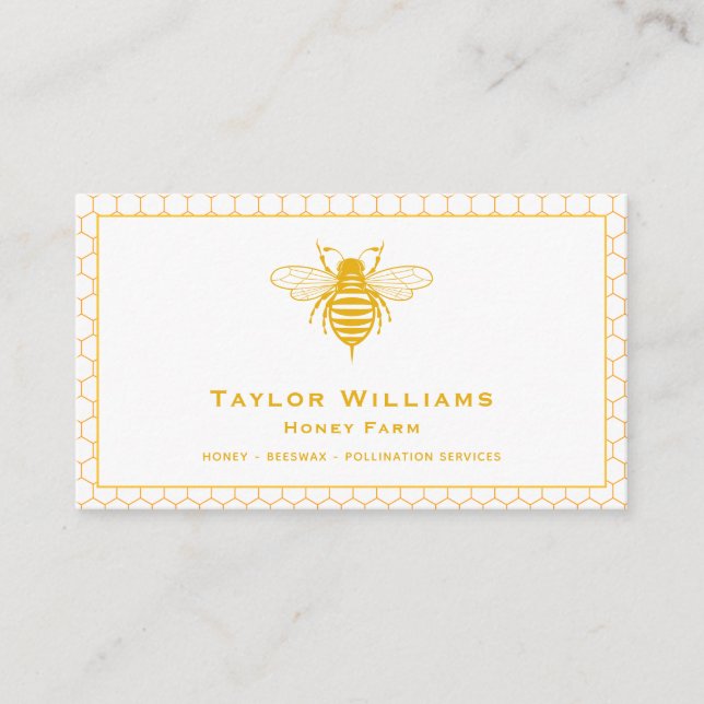 Beekeeping Beekeeper Honey Bee Farm Farmer Apiary Business Card (Front)