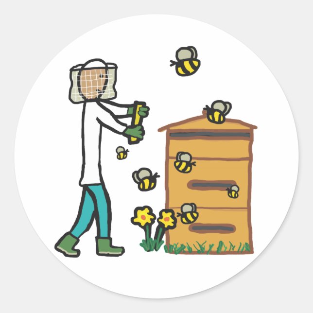 Beekeeping Classic Round Sticker (Front)