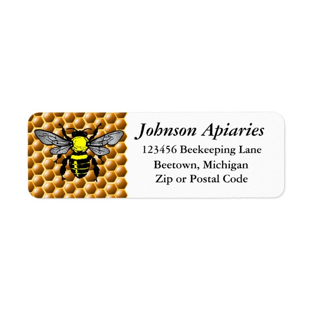 Beekeeping Honey Bee Return Address Business (Front)