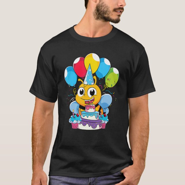 Beekeeping Insect Birthday Party Animal   Cute Bee T-Shirt (Front)