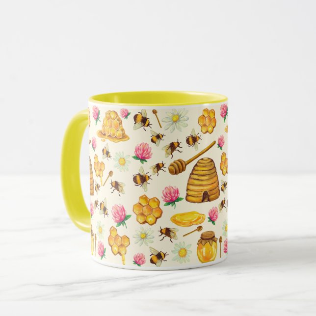 Beekeeping pattern  mug (Front Left)