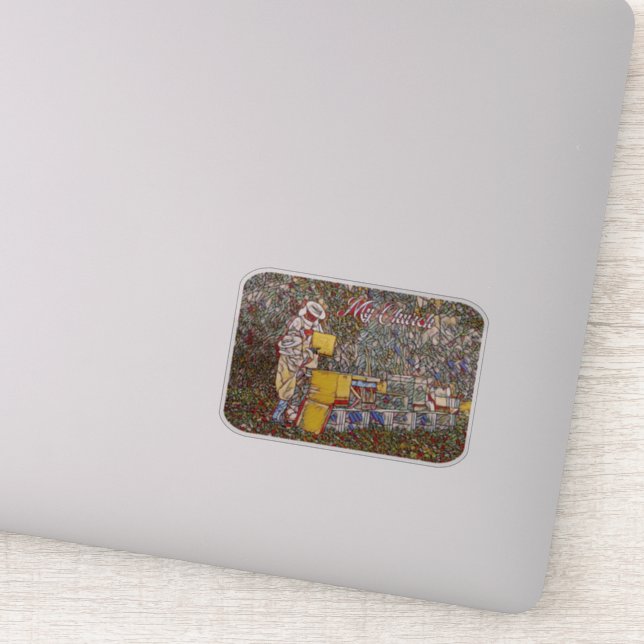 Beekeeping Stained Glass Sticker (Detail)