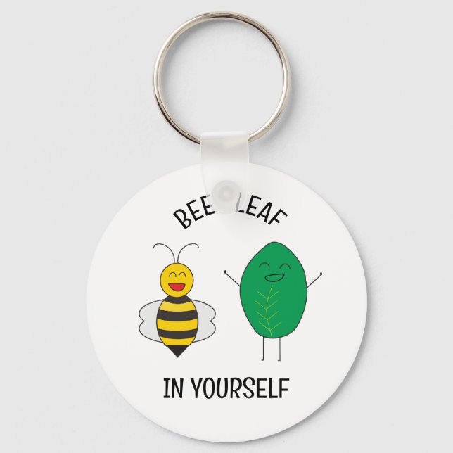 BeeLeaf in Yourself (Believe in yourself) Keychain (Front)