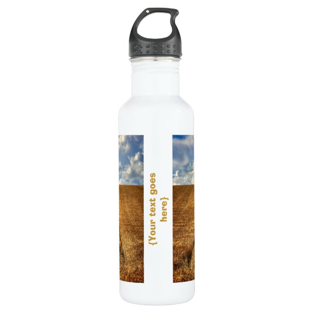 Been and Gone wheat field with Tractor Tracks 710 Ml Water Bottle (Front)