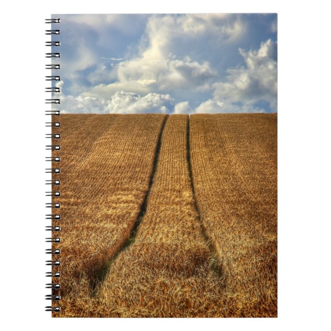 Been and Gone wheat field with Tractor Tracks Notebook (Front)