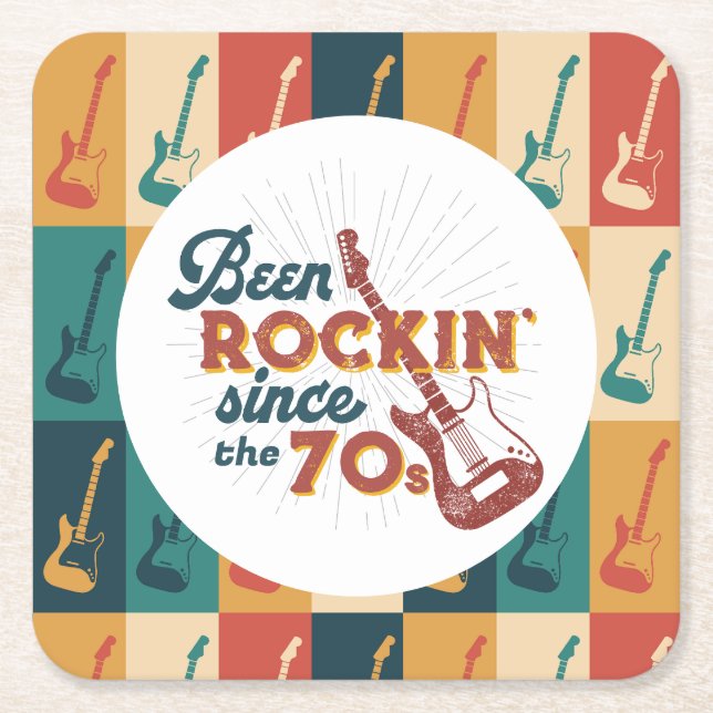 Been Rocking Since customizable paper coaster (Front)