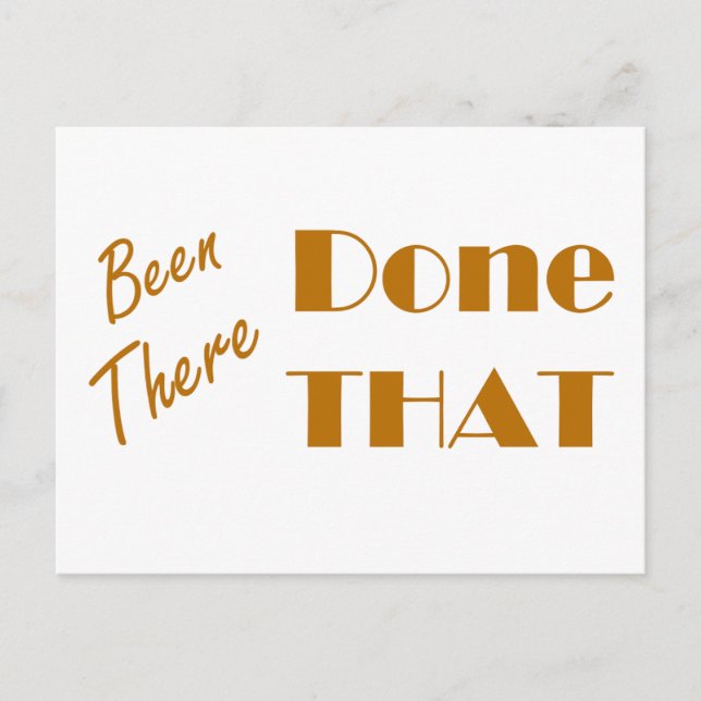 Been There Done That, daily affirmation flash card (Front)