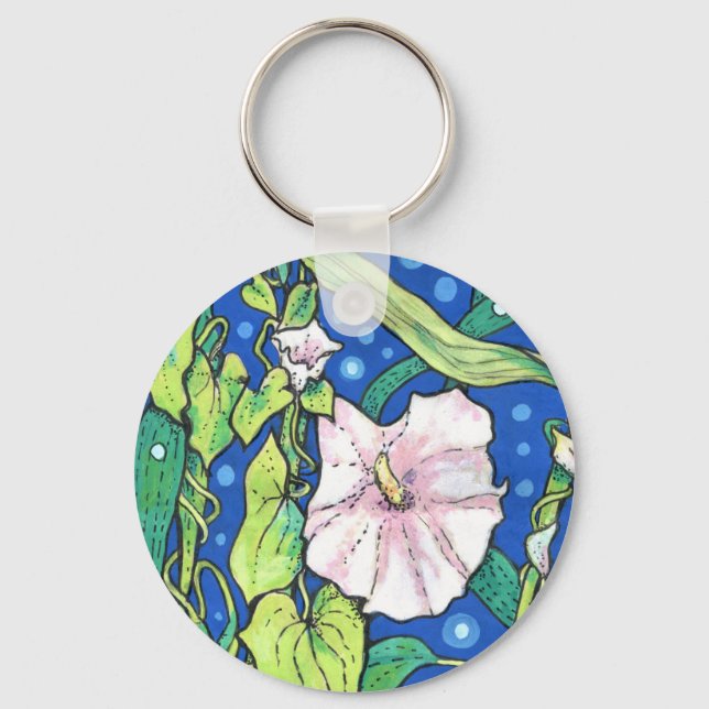 Beendweed Reed Summer Wildflowers Floral Painting  Keychain (Front)