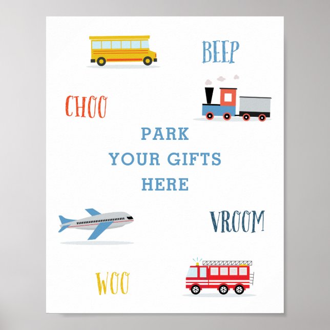 Beep Vroom woo Airplane birthday party Poster (Front)