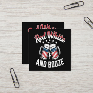 Beer 4th Of July , Patriotic Party Square Business Card