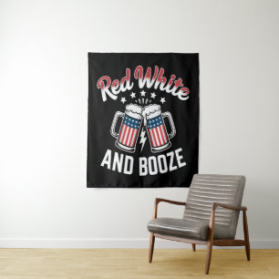 Beer 4th Of July , Patriotic Party Tapestry