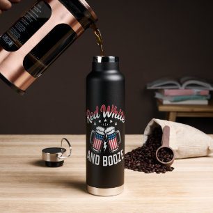 Beer 4th Of July , Patriotic Party Water Bottle