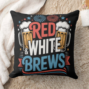 Beer 4th of July Throw Pillow