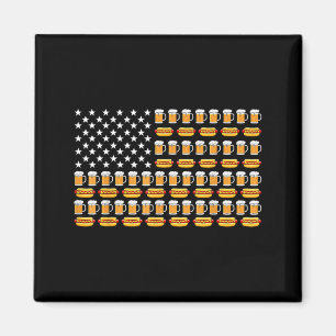 Beer Aamerican Flag Patriotic Drinking 4th Of July Magnet