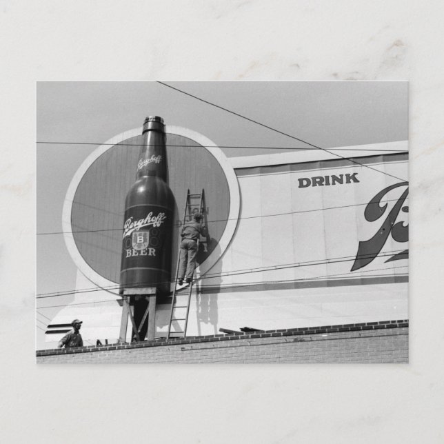 Beer Advertising Billboard, 1940 Postcard (Front)
