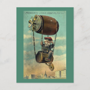 Beer Aided Flight Over Milwaukee Postcard