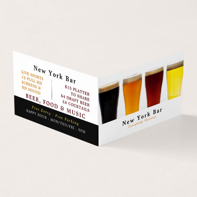 Beer & Ale Display, Pub/Brewery, Detailed Business Card (Outside)