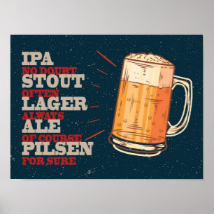 Beer Always. Vintage beer poster. Beer Poster